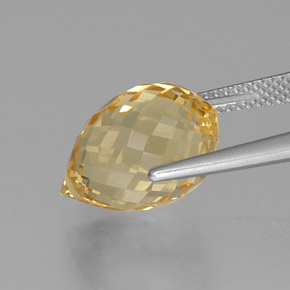 9,17 ctw natürlicher gold-orange Citrin, Briolette, VVS