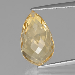 9,84 ctw natürlicher goldener Citrin, Briolette, VVS