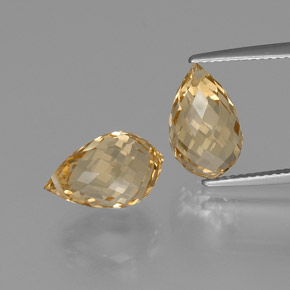 8.48 ct natürliche hellgolden Citrin-Edelsteine, Briolette, VVS
