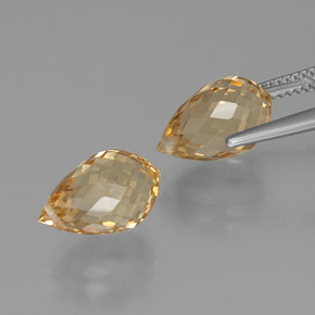 8.48 ct natürliche hellgolden Citrin-Edelsteine, Briolette, VVS