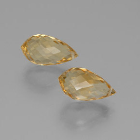 8.24 ct natürliche gold-orange Citrin-Edelsteine, Briolette, VVS