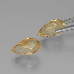 8.24 ct natürliche gold-orange Citrin-Edelsteine, Briolette, VVS