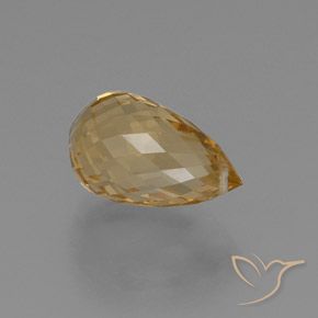 9,17 ctw natürlicher hellgolden Citrin, Briolette, VVS