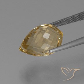 9,17 ctw natürlicher gold-orange Citrin, Briolette, VS