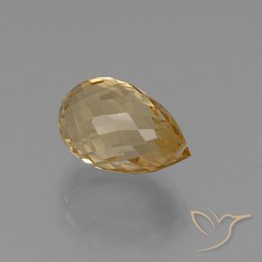 9,17 ctw natürlicher hellgolden Citrin, Briolette, VVS