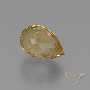 9,17 ctw natürlicher gold-orange Citrin, Briolette, VVS