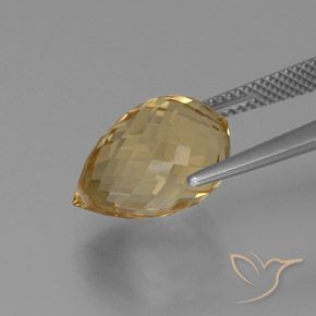 9,17 ctw natürlicher gold-orange Citrin, Briolette, VVS
