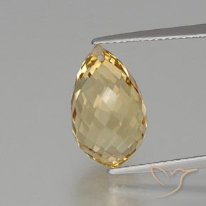 8.00ct Natürlicher hellgolden Citrin, Briolette, VVS-VS