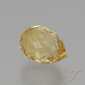 9,17 ctw natürlicher hellgolden Citrin, Briolette, VVS