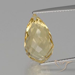 7.77ct Natürlicher hellgolden Citrin, Briolette, VVS