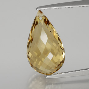 6,52 ctw natürlicher goldener Citrin, Briolette, VVS