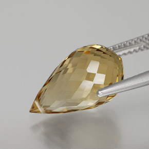 6,52 ctw natürlicher goldener Citrin, Briolette, VVS