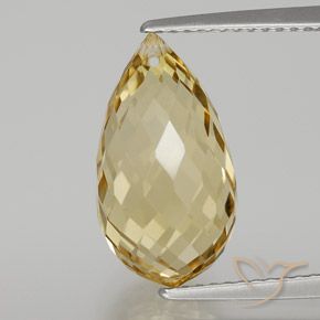 6.65ct Natürlicher Golden Citrin, Briolette, VVS
