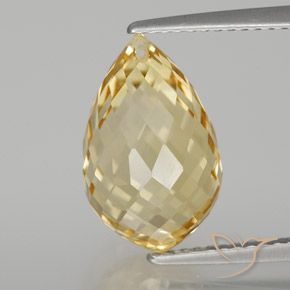 6.70ct Natürlicher hellgolden Citrin, Briolette, VVS