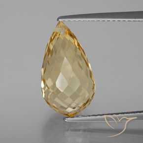7.22ct Natürlicher Golden Citrin, Briolette, VVS