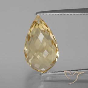 7.12ct Natürlicher hellgolden Citrin, Briolette, VVS-VS