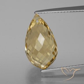 7.16ct Natürlicher gold-orange Citrin, Briolette, VVS-VS