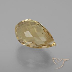 9,17 ctw natürlicher gold-orange Citrin, Briolette, VVS-VS