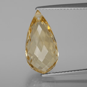 7,09 ctw natürlicher goldener Citrin, Briolette, VVS