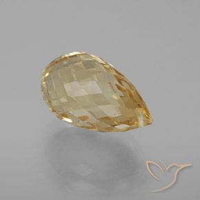 9,17 ctw natürlicher hellgolden Citrin, Briolette, VVS