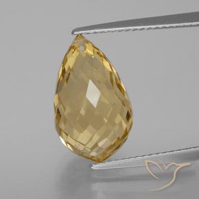 7.50ct Natürlicher gold-orange Citrin, Briolette, VVS-VS