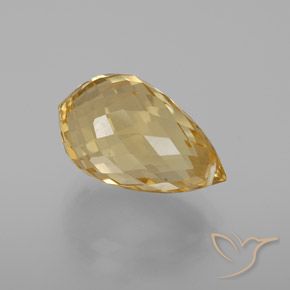 9,17 ctw natürlicher gold-orange Citrin, Briolette, VVS-VS