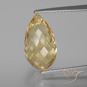 7.30ct Natürlicher hellgolden Citrin, Briolette, VVS-VS