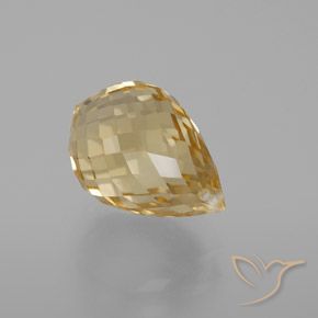 9,17 ctw natürlicher gold-orange Citrin, Briolette, VVS-VS
