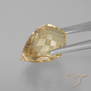 9,17 ctw natürlicher gold-orange Citrin, Briolette, VVS-VS