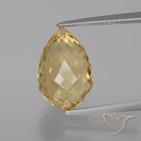 7.40ct Natürlicher hellgolden Citrin, Briolette, VVS-VS