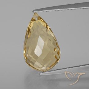 8.24ct Natürlicher hellgolden Citrin, Briolette, VVS-VS