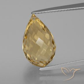 7.33ct Natürlicher gold-orange Citrin, Briolette, VVS-VS