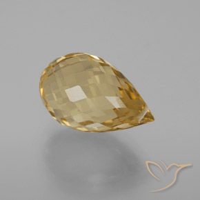 9,17 ctw natürlicher gold-orange Citrin, Briolette, VVS-VS
