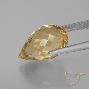 9,17 ctw natürlicher gold-orange Citrin, Briolette, VVS-VS