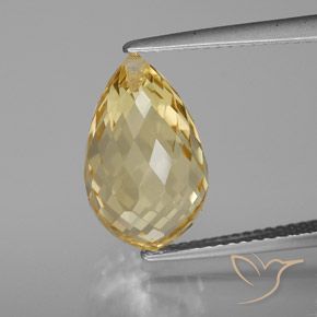 7.17ct Natürlicher hellgolden Citrin, Briolette, VVS