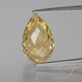 7.28ct Natürlicher hellgolden Citrin, Briolette, VVS-VS