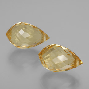 7,77 ct natürliche goldener Citrin-Edelsteine, Briolette, VVS-VS
