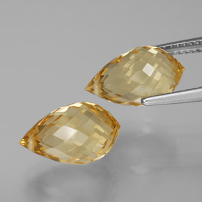 7,77 ct natürliche goldener Citrin-Edelsteine, Briolette, VVS-VS