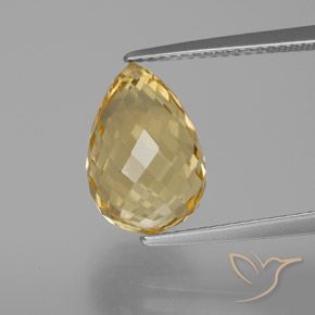 6.14ct Natürlicher Golden Citrin, Briolette, VVS-VS
