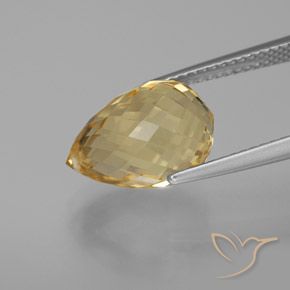 9,17 ctw natürlicher Golden Citrin, Briolette, VVS-VS
