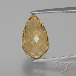 6.28ct Natürlicher gold-orange Citrin, Briolette, VVS