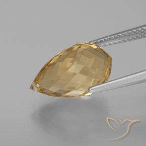 9,17 ctw natürlicher gold-orange Citrin, Briolette, VVS