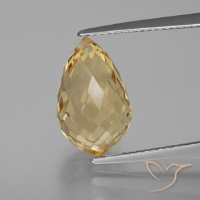 6.27ct Natürlicher gold-orange Citrin, Briolette, VVS-VS