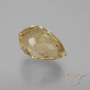 9,17 ctw natürlicher gold-orange Citrin, Briolette, VVS-VS