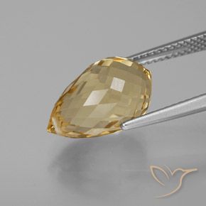 9,17 ctw natürlicher gold-orange Citrin, Briolette, VVS-VS