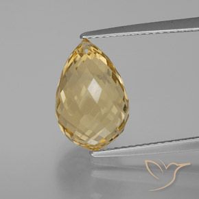 6.29ct Natürlicher gold-orange Citrin, Briolette, VVS