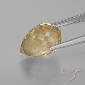 9,17 ctw natürlicher gold-orange Citrin, Briolette, VVS