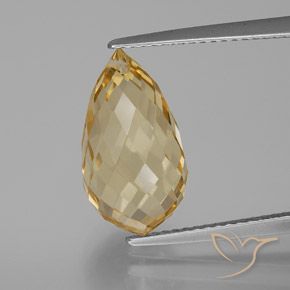 6.44ct Natürlicher hellgolden Citrin, Briolette, VVS