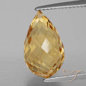 6.21ct Natürlicher Golden Citrin, Briolette, VVS