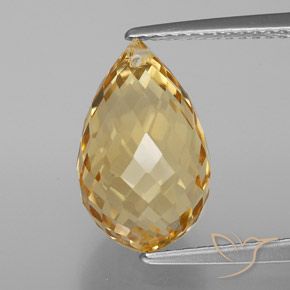 5.70ct Natürlicher gold-orange Citrin, Briolette, VVS